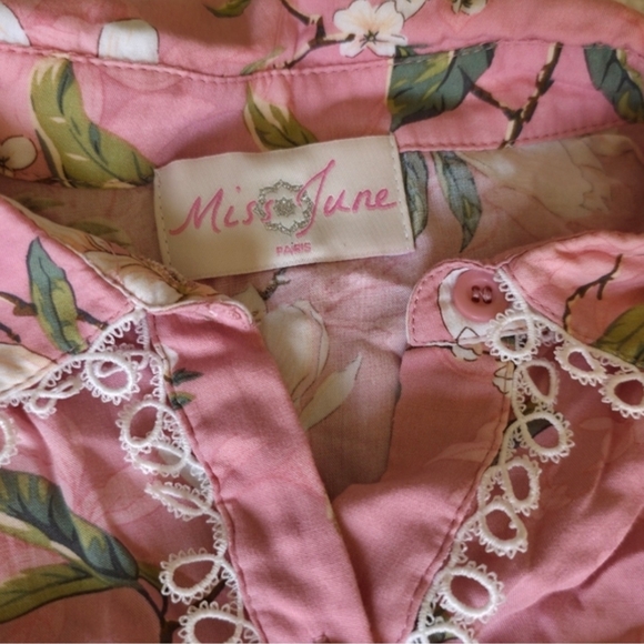 Miss June Boho Floral Mini Dress Fairycore Lace Trim Cottagecore Romantic - Picture 3 of 7